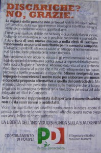 Manifesto anti-discarica del Partito Democratico