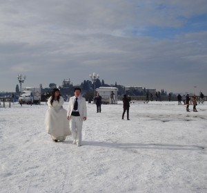 I sposi cinesi al Piazzale Michelangelo.