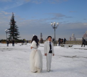 I sposi cinesi al Piazzale Michelangelo.