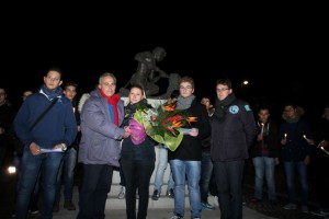 Da Bari per deporre dei fiori al Monumento del Minatore
