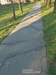 Buche e dissesti del Viale Galilei