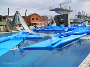 Piscina comunale devastata