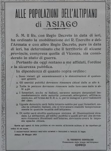Centenario dell’entrata dell’Italia nella Grande Guerra