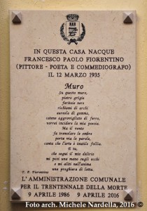 Lapide e cerimonia in onore dell’artista F. P. Fiorentino