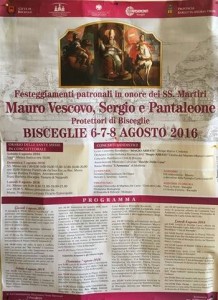 In onore dei SS. Martiri Mauro Vescovo, Sergio e Pantaleone, patroni biscegliesi