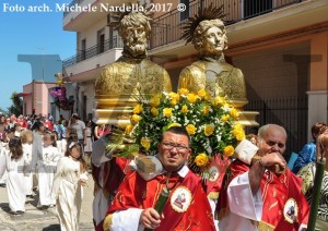 Solenne processione lesinese di San Primiano con i SS. Firmiano e Casto, 2017